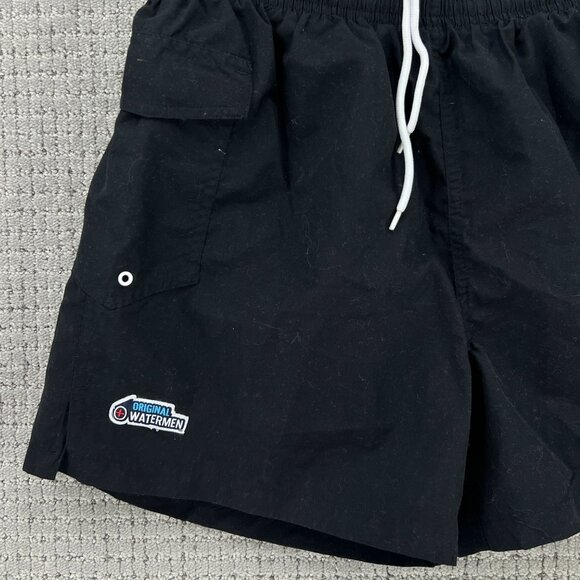 Vintage Original Waterman Shorts Mens Medium M Black Drawstring Outdoor Cotton - Picture 2 of 8